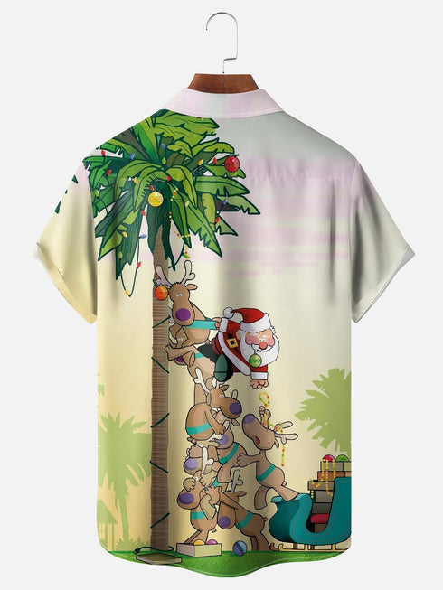 Men's Christmas Funny Graphic Short Sleeve Hawaiian Shirt